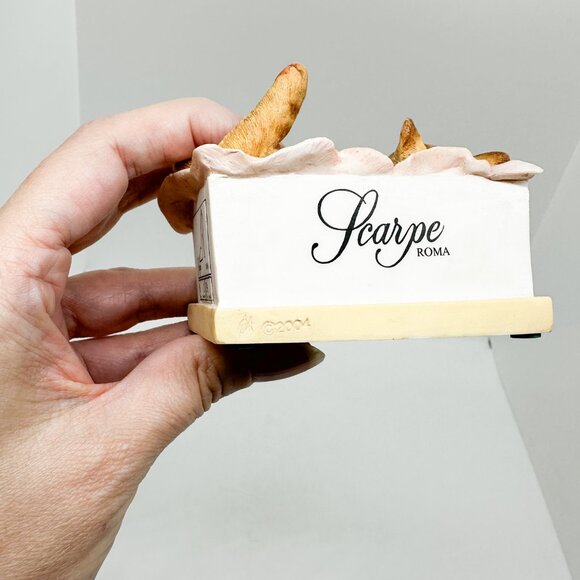 SOLD VTG Lenox Country Artist Orange Tabby Cat Feline Fashion Shoe Bow Shopping - Picture 8 of 8